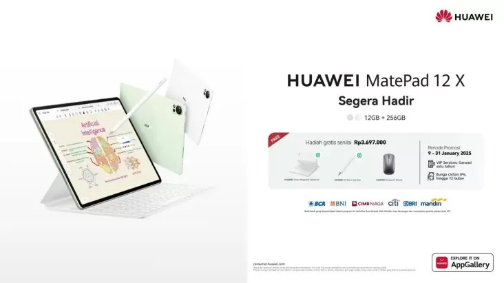 Hadirkan Inovasi Baru, HUAWEI MatePad 12 X Beri Pengalaman Setara Laptop Berlayar Ultra Bright kemudian PC-Level WPS