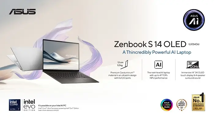 5 Alasan ASUS Zenbook S 14 OLED Berpartisipasi Sebagai Laptop Sempit dengan Audio Visual Terbaik