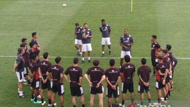 Timnas Indonesia jalani latihan perdana di dalam tempat Bali