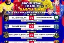 Pro Futsal League 2025 : MNCTV Tayangkan Sadakata United Aceh vs Rafhely Futsal Padang