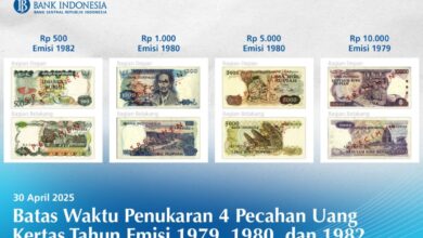 Uang kertas emisi 1979, 1980, 1982 mampu ditukar pada BI hingga 30 April