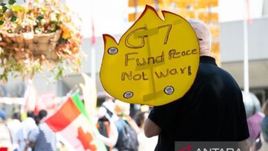 Kedatangan pemimpin G7 disambut demo di dalam area Calgary, Kanada