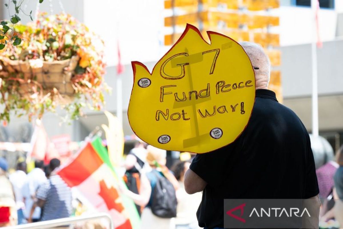 Kedatangan pemimpin G7 disambut demo di dalam area Calgary, Kanada
