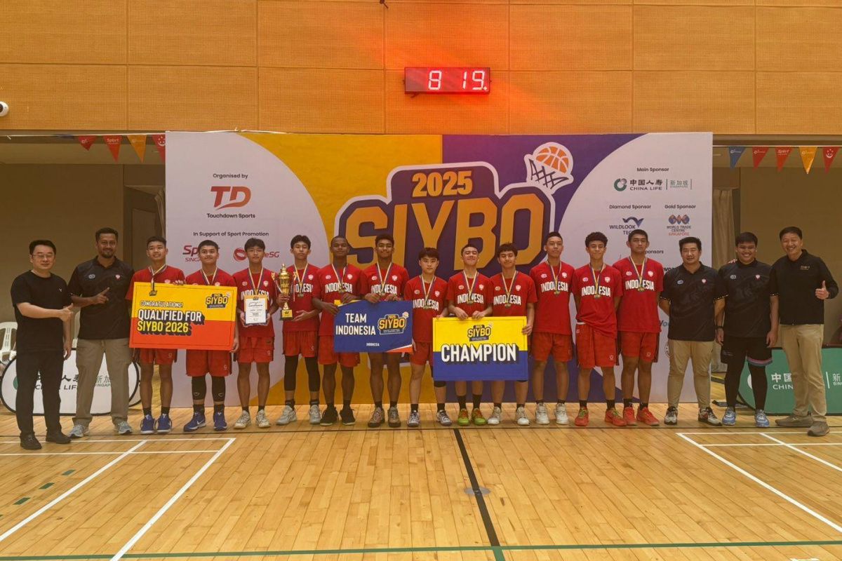 Timnas bola basket U-15 putra juara SIYBO pada Singapura