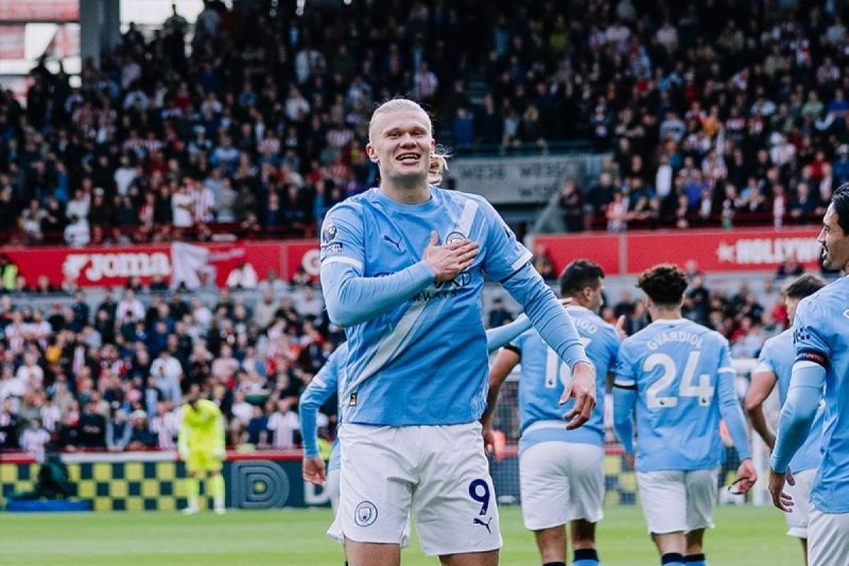 Dua gol Haaland antar Manchester City puncaki klasemen Kompetisi Inggris