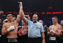Dmitry Bivol pertahankan tiga sabuk juara bumi usai atasi Eifert